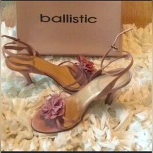 Pink Heels with Floral Embellishments and Slingback Straps